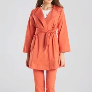 NWT Natori Chill cotton twill self tie jacket